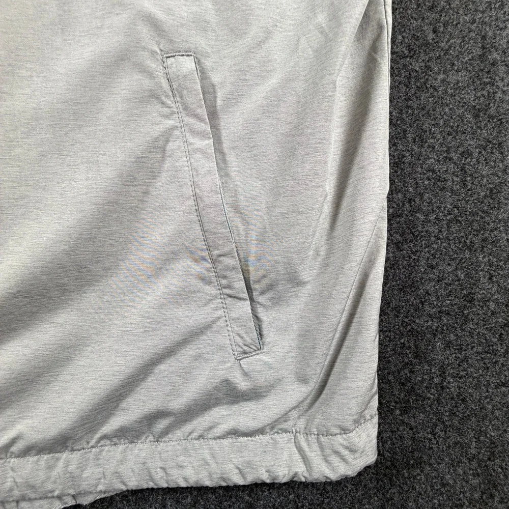 Peter Millar Crown Sport Mens XXL Grey Performance Vest Stowaway Hood Full Zip